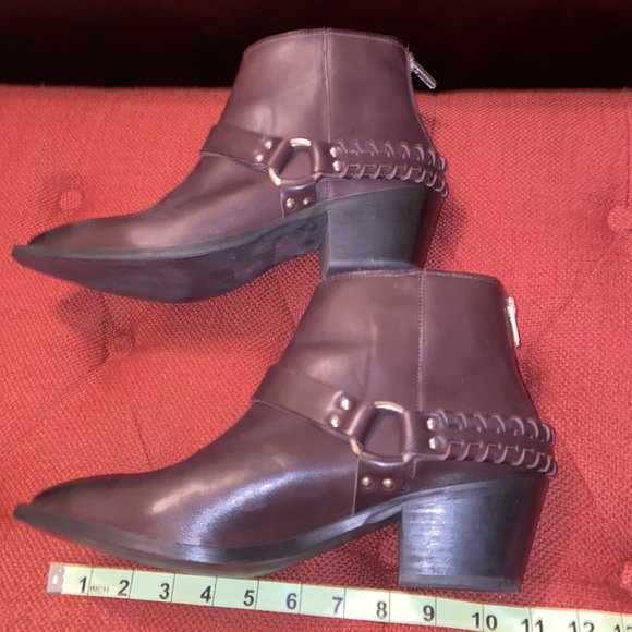 Brusque Chocolate Brown Leather Ankle Boots - Picture 4 of 9